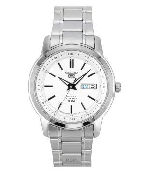 Seiko 5 Stainless Steel Silver Dial 21 Jewels Automatic SNKM83J1 Men's Watch