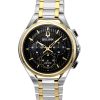 Bulova Curv Chronograph Two Tone Stainless Steel Black Dial Quartz 98A301 Mens Watch