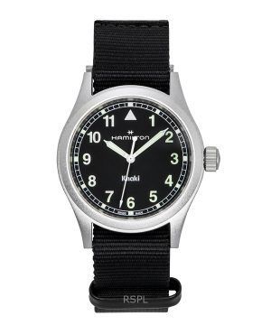 Hamilton Khaki Field Textile Strap Black Dial Quartz H69401430 Unisex Watch