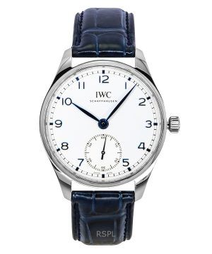IWC Portugieser Leather Strap Silver Dial Automatic IW358304 Mens Watch