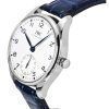IWC Portugieser Leather Strap Silver Dial Automatic IW358304 Mens Watch