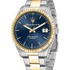 Maserati Competizione Two Tone Stainless Steel Blue Dial Quartz R8853100027 100M Mens Watch