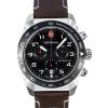 Victorinox Swiss Army Chronograph Leather Strap Black Dial Quartz 242046 100M Men's Watch