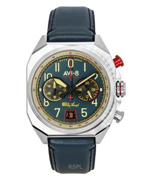 AVI-8 Bell X-1 Machbuster Chronograph Aviation Blue Rubber Strap Blue Dial Quartz AV-4118-01 Men's Watch