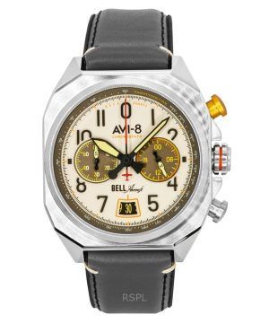 AVI-8 Bell X-1 Machbuster Chronograph Camel Brown Strap Cream Dial Quartz AV-4118-03 Men's Watch