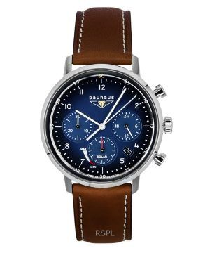 Bauhaus Chronograph Leather Strap Blue Dial Solar 20863 Women's Watch