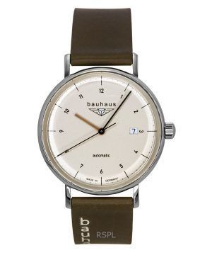 Bauhaus Leather Strap Beige Dial Automatic 21521 Men's Watch