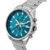 Casio Edifice Analog Standard Chronograph Stainless Steel Turquoise Dial Quartz EFV-610DE-2A 100M Men's Watch