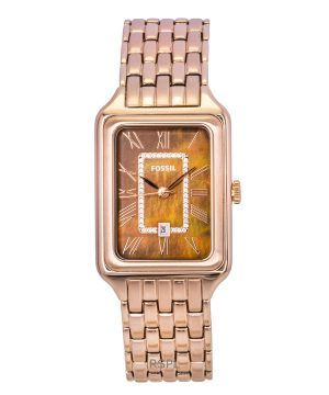 Fossil Raquel Rose Gold Tone Stainless Steel Brown Mother Of Pearl Dial Quartz ES5323 Women's Watch