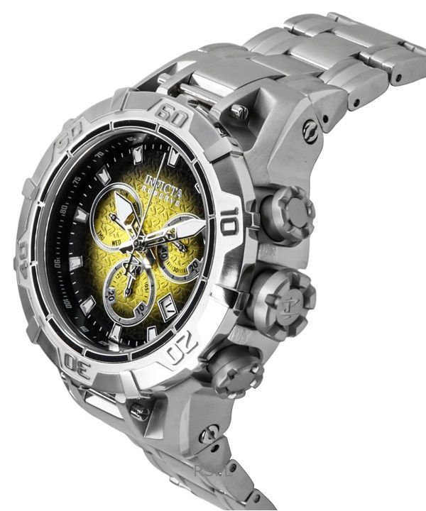 Invicta Reserve Ocean Warrior Chronograph Yellow and Black Dial Quartz 47848 100M Men's Watch 3 Invicta Reserve Ocean Warrior Chronograph Yellow and Black Dial Quartz 47848 100M Men's Watch