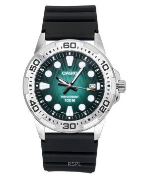 Casio Standard Analog Resin Strap Green Dial Quartz MTD-140-3AV 100M Men's Watch