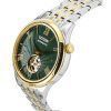 Citizen Two Tone Stainless Steel Open Heart Green Dial Automatic NH9134-83X Men's Watch