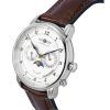 Zeppelin Friedrichshafen Brown Leather Strap White Dial Quartz 85361 Men's Watch