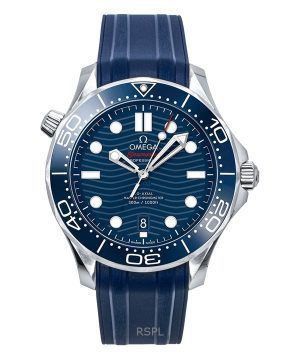 Omega Seamaster Rubber Strap Blue Dial Automatic Diver's 210.32.42.20.03.001 300M Men's Watch