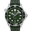 Omega Seamaster Rubber Strap Green Dial Automatic Diver's 210.32.42.20.10.001 300M Men's Watch