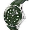 Omega Seamaster Rubber Strap Green Dial Automatic Diver's 210.32.42.20.10.001 300M Men's Watch