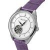 Bulova Sutton Leather Strap Open Heart Mother Of Pearl Dial Automatic 96L339 Women's Watch