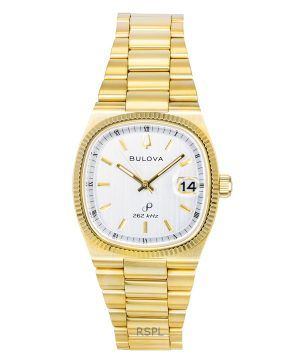 Bulova Super Seville Gold Tone Stainless Steel White Dial Quartz 97B223 Men's Watch