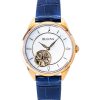 Bulova Sutton Leather Strap Open Heart Mother Of Pearl Dial Automatic 97L180 Women's Watch