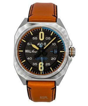 AVI-8 Bell X-1 Machbuster Leather Strap Graphite Black Dial Automatic AV-4115-01 Men's Watch