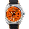 AVI-8 Bell X-1 Machbuster Rubber And Leather Strap Retro Orange Dial Automatic AV-4115-02 Men's Watch