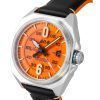AVI-8 Bell X-1 Machbuster Rubber And Leather Strap Retro Orange Dial Automatic AV-4115-02 Men's Watch