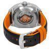AVI-8 Bell X-1 Machbuster Rubber And Leather Strap Retro Orange Dial Automatic AV-4115-02 Men's Watch