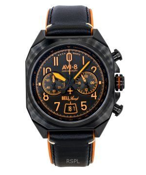 AVI-8 Bell X-1 Machbuster Chronograph Super Sonic Black Rubber And Leather Strap Black Dial Quartz AV-4118-04 Men's Watch