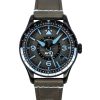 AVI-8 Flyboy Airmaster GMT Leather Strap Grey Dial Automatic AV-4128-05 Men's Watch