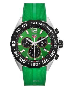 Tag Heuer Formula 1 Chronograph Rubber Strap Green Dial Quartz Diver's CAZ101AP.FT8056 200M Men's Watch