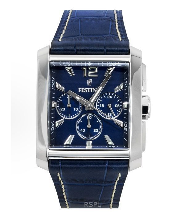 Festina Chronograph Leather Strap Blue Dial Quartz F20636-2 Men's Watch 1 Festina Chronograph Leather Strap Blue Dial Quartz F20636-2 Men's Watch