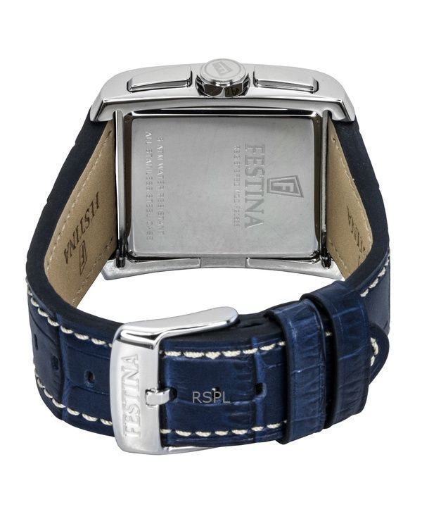 Festina Chronograph Leather Strap Blue Dial Quartz F20636-2 Men's Watch 4 Festina Chronograph Leather Strap Blue Dial Quartz F20636-2 Men's Watch