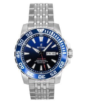 Festina Stainless Steel Blue Dial Quartz Diver's F20661-1 200M Men's Watch