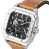Ingersoll The Ollie Leather Strap Black Skeleton Dial Automatic I14503 Men's Watch