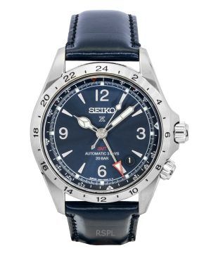 Seiko Prospex Alpinist GMT Leather Strap Blue Dial Automatic SPB377J1 200M Men's Watch