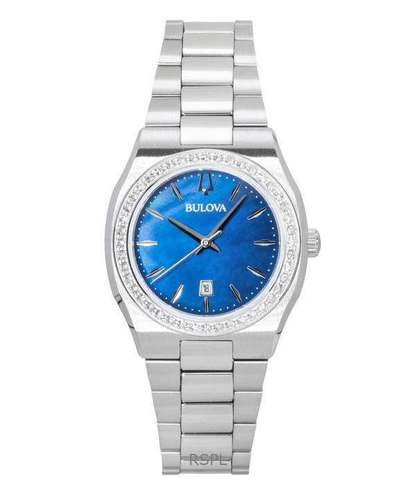 Bulova Surveyor Stainless Steel Diamond Accents Blue Mother Of Pearl Dial Quartz 96R246 Women's Watch 1 Bulova Surveyor Stainless Steel Diamond Accents Blue Mother Of Pearl Dial Quartz 96R246 Women's Watch