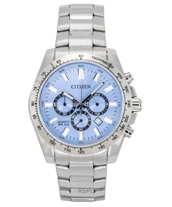 Citizen Chronograph Stainless Steel Blue Dial Quartz AN8230-59L 100M Men's Watch 1 Citizen Chronograph Stainless Steel Blue Dial Quartz AN8230-59L 100M Men's Watch
