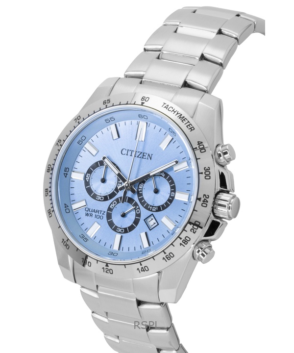 Citizen Chronograph Stainless Steel Blue Dial Quartz AN8230-59L 100M Men's Watch 3 Citizen Chronograph Stainless Steel Blue Dial Quartz AN8230-59L 100M Men's Watch