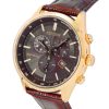 Citizen Eco-Drive Chronograph Leather Strap Brown Dial AT2573-07X 100M Men's Watch