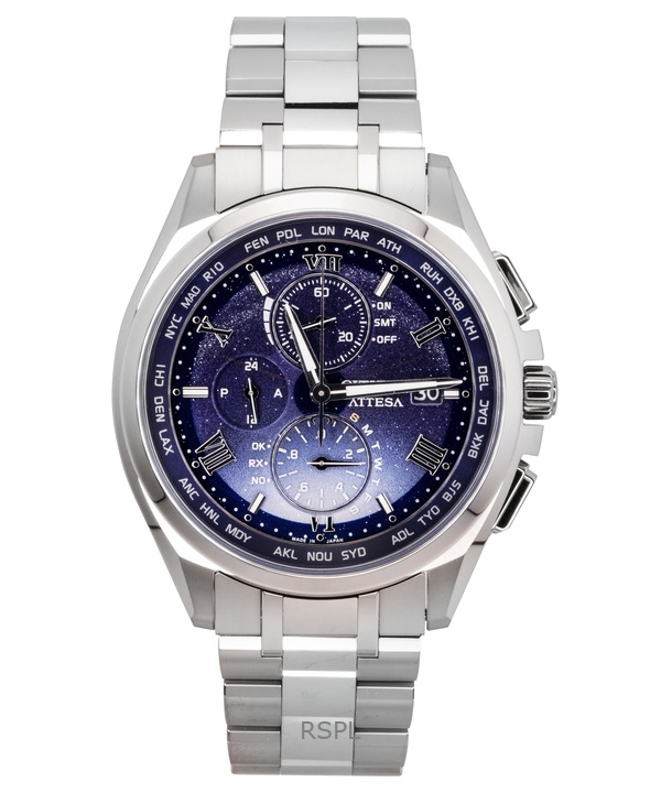 Citizen Attesa Limited Edition Chronograph Super Titanium Blue Dial Eco-Drive AT8240-66L 100M Men's Watch 1 Citizen Attesa Limited Edition Chronograph Super Titanium Blue Dial Eco-Drive AT8240-66L 100M Men's Watch