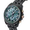 Citizen Perpetual Radio Controlled Chronograph Stainless Steel Green Dial Eco-Drive Diver's AT9128-87X 200M Men's Watch