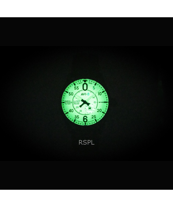 AVI-8 Spitfire Type 300 VE-Day 80th Limited Edition Leather Strap Cream Dial Automatic AV-4073-02 Men's Watch 2 AVI-8 Spitfire Type 300 VE-Day 80th Limited Edition Leather Strap Cream Dial Automatic AV-4073-02 Men's Watch