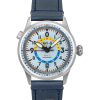 AVI-8 Flyboy Wingman Worldtimer GMT Leather Strap Power Blue Dial Automatic AV-4120-03 Men's Watch With Extra Strap