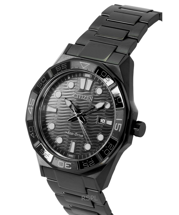 Citizen Brycen Stainless Steel Black Dial Eco-Drive AW1855-52E 100M Men's Watch 3 Citizen Brycen Stainless Steel Black Dial Eco-Drive AW1855-52E 100M Men's Watch