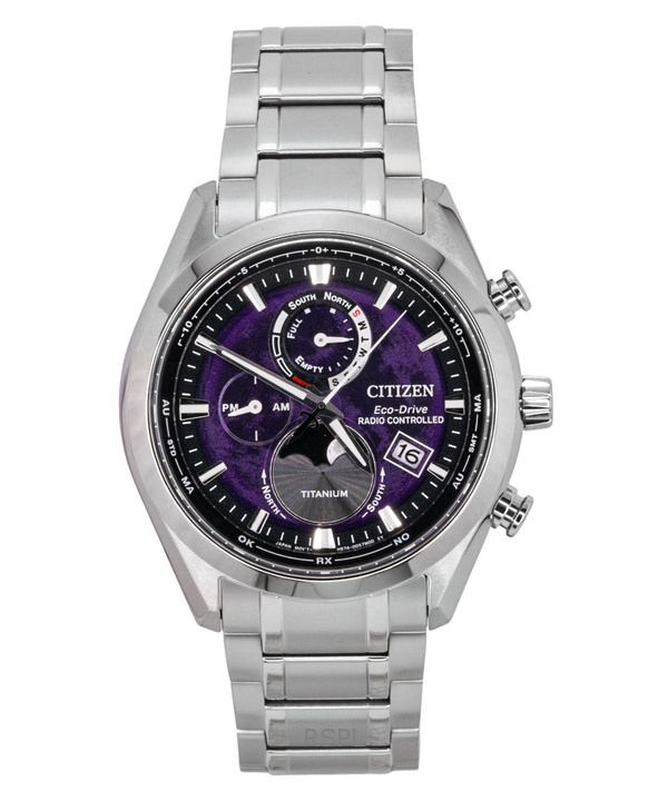 Citizen Tsuki-yomi A-T Moon Phase Titanium Purple Dial Eco-Drive BY1010-81Z 100M Men's Watch 1 Citizen Tsuki-yomi A-T Moon Phase Titanium Purple Dial Eco-Drive BY1010-81Z 100M Men's Watch