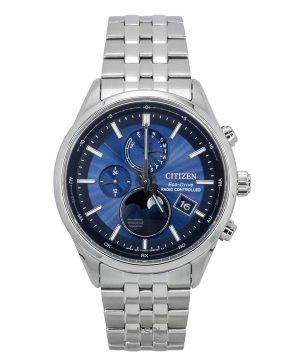 Citizen Eco-Drive Radio Controlled Moon Phase Blue Dial Stainless Steel BY1030-50L 100M Men's Watch