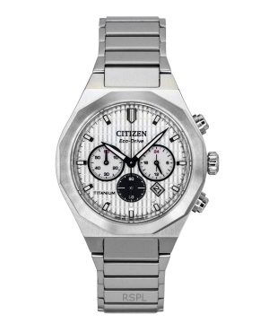 Citizen Zenshin Chronograph Super Titanium White Dial Eco-Drive CA4690-51A 100M Men's Watch