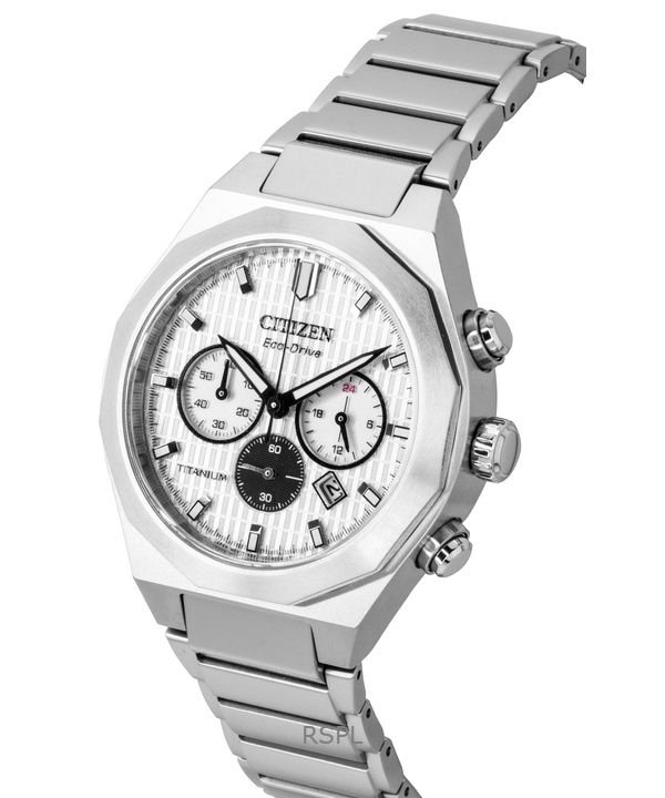 Citizen Zenshin Chronograph Super Titanium White Dial Eco-Drive CA4690-51A 100M Men's Watch 3 Citizen Zenshin Chronograph Super Titanium White Dial Eco-Drive CA4690-51A 100M Men's Watch