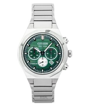 Citizen Zenshin Senkei Chronograph Super Titanium Green Dial Eco-Drive CA4691-59X 100M Men's Watch