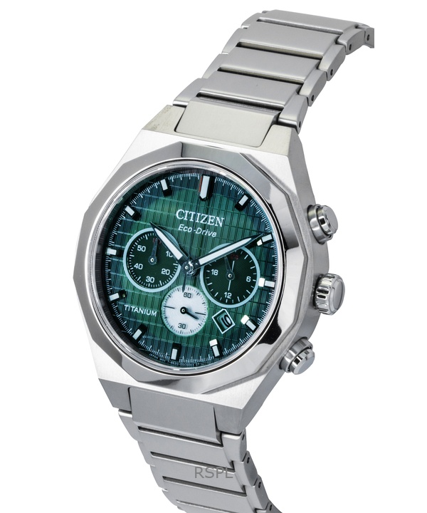 Citizen Zenshin Senkei Chronograph Super Titanium Green Dial Eco-Drive CA4691-59X 100M Men's Watch 2 Citizen Zenshin Senkei Chronograph Super Titanium Green Dial Eco-Drive CA4691-59X 100M Men's Watch
